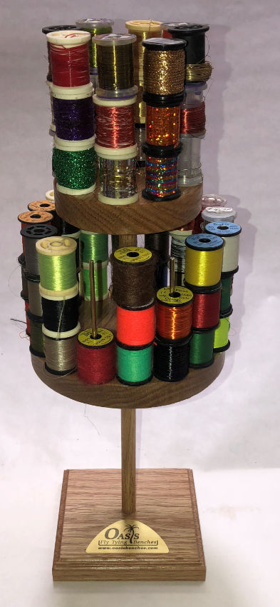 60 FLY TYING THREADS FLOSSES & TINSELS IN WOODEN BOX